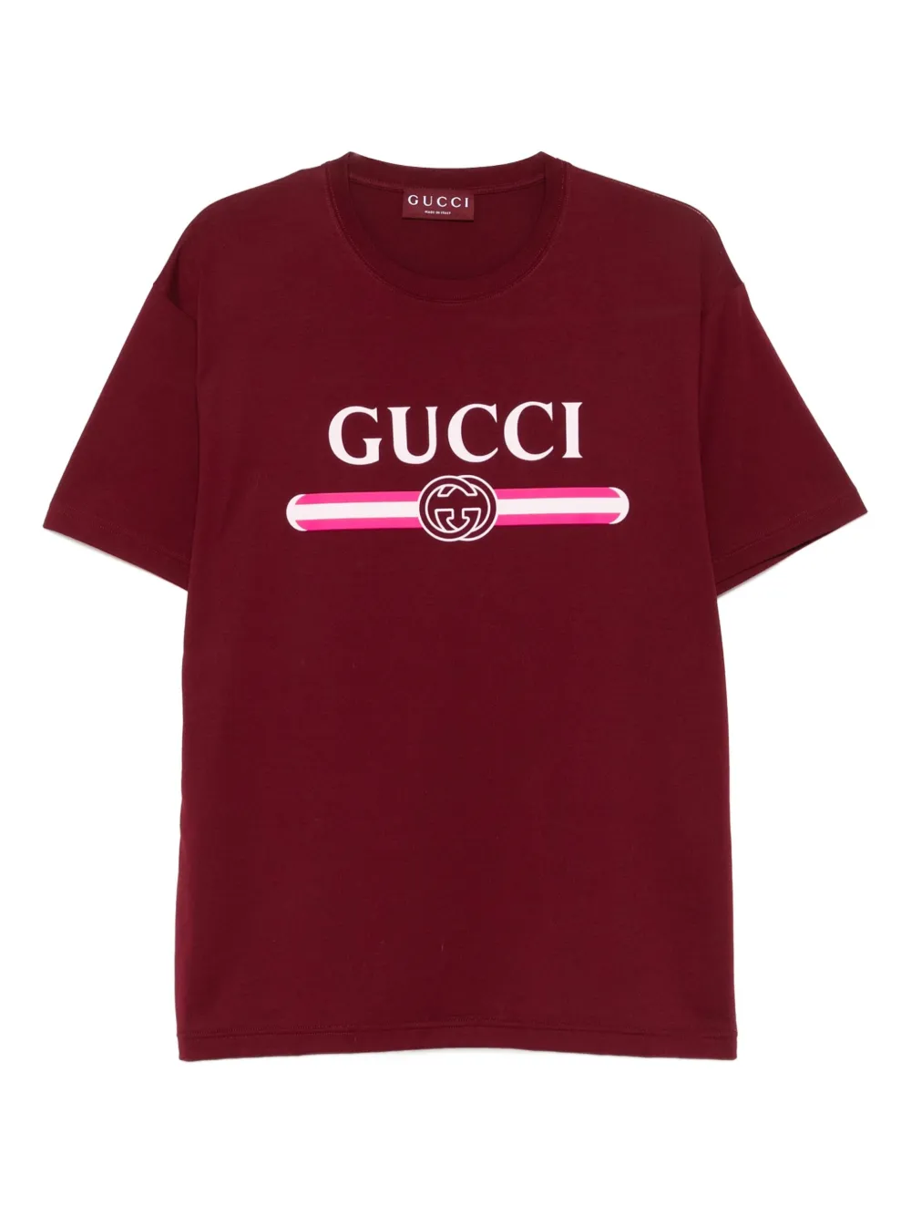 Gucci Katoenen T-shirt met logostreep Rood