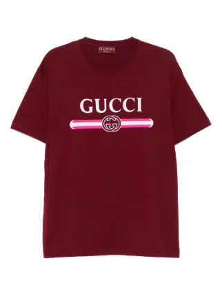 【新品】GUCCI BANDロゴ入りレッドTシャツ 18/24 Gucci Red Gucci Band T-Shirt Gucci