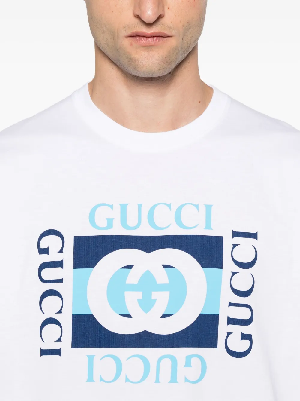 Gucci Katoenen T-shirt met logoprint Wit