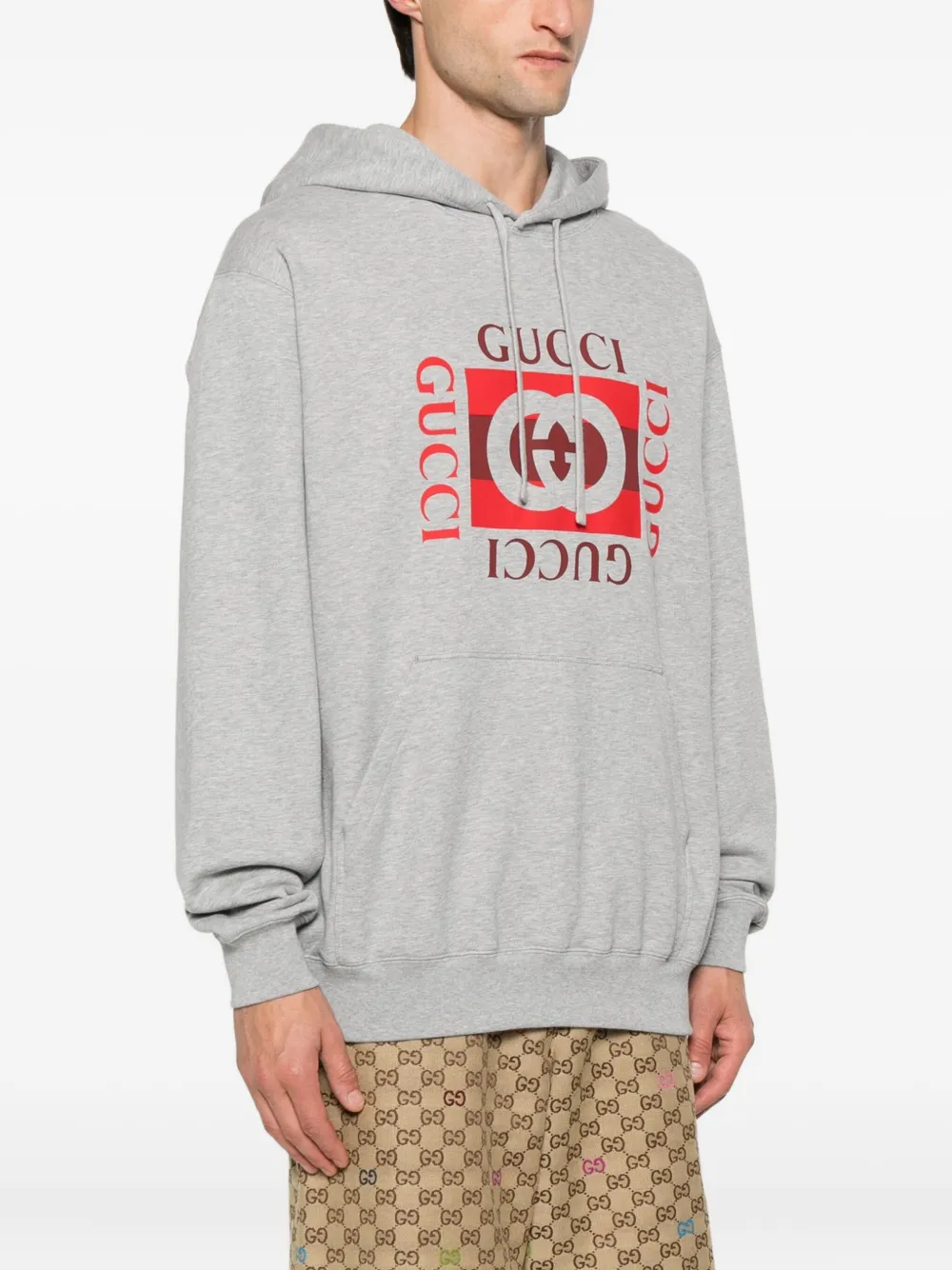 Gucci Katoenen hoodie met logoprint Grijs
