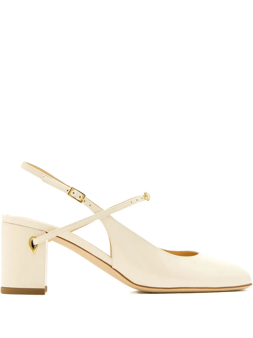 Jennifer Chamandi Slingback Block-heel Pumps In White