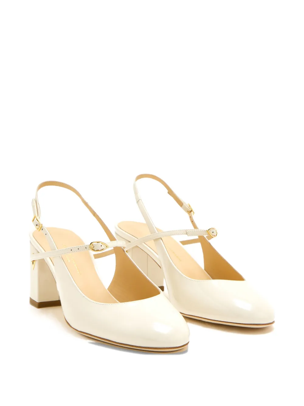 Jennifer Chamandi Slingback Block-heel Pumps In White