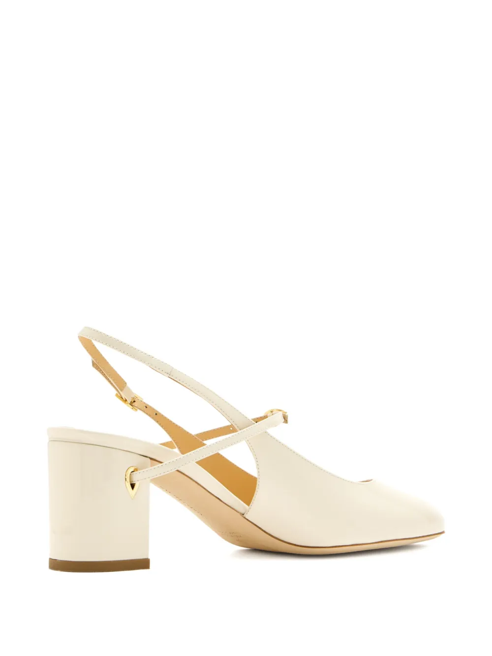 Jennifer Chamandi Slingback Block-heel Pumps In White