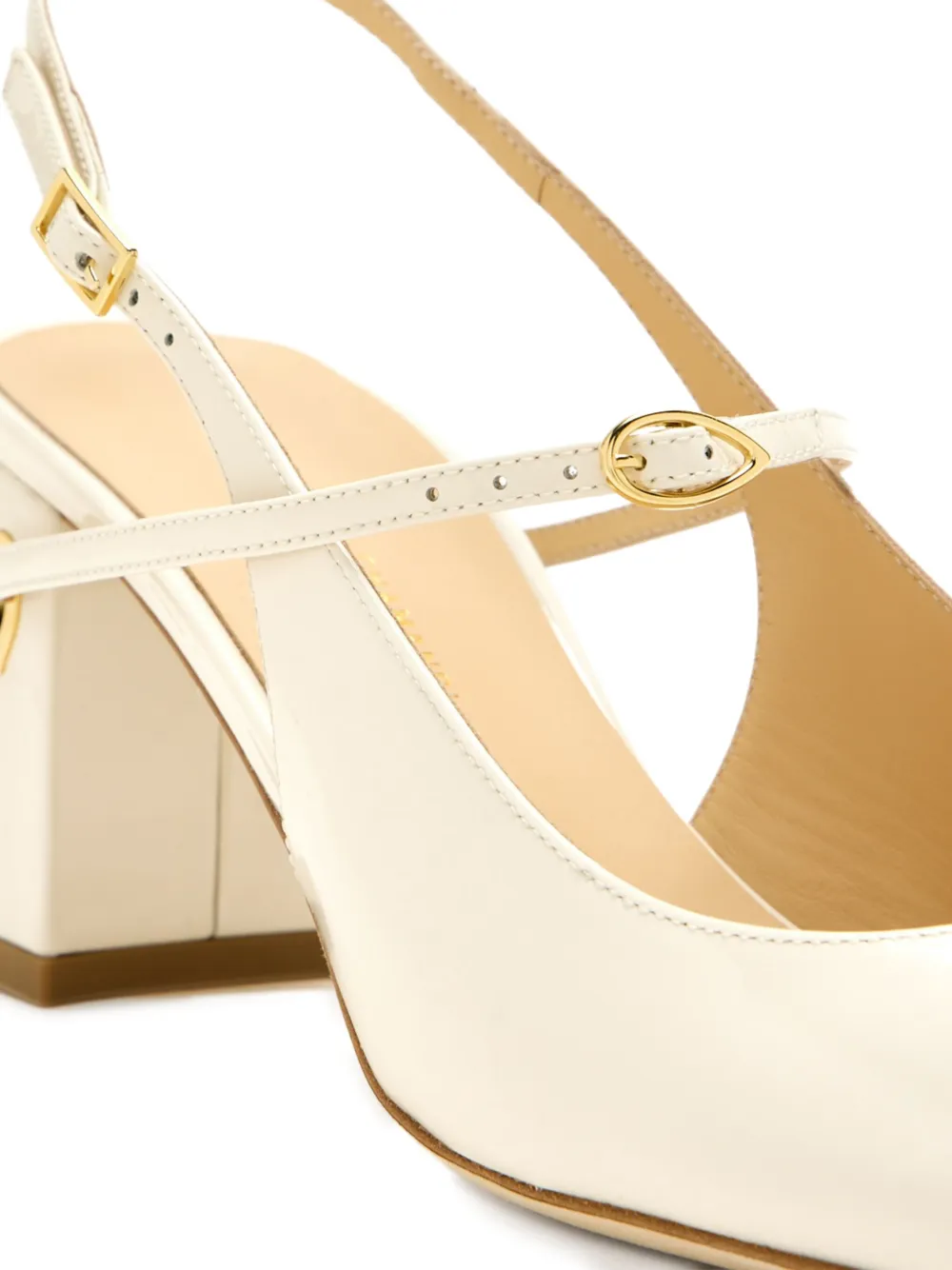 Jennifer Chamandi slingback block-heel pumps White