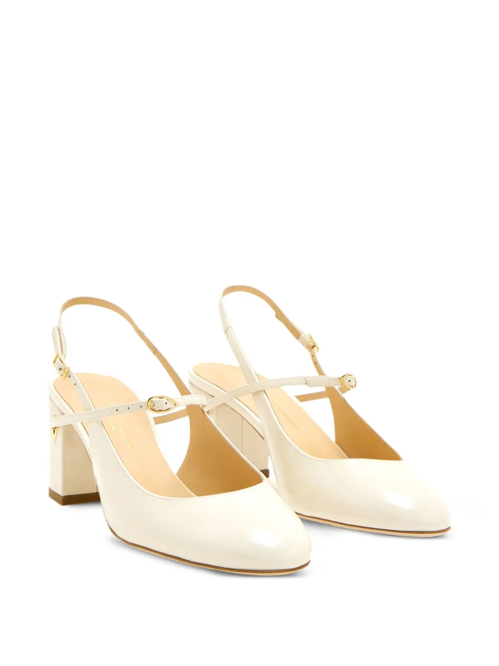 Jennifer Chamandi slingback block-heel pumps White