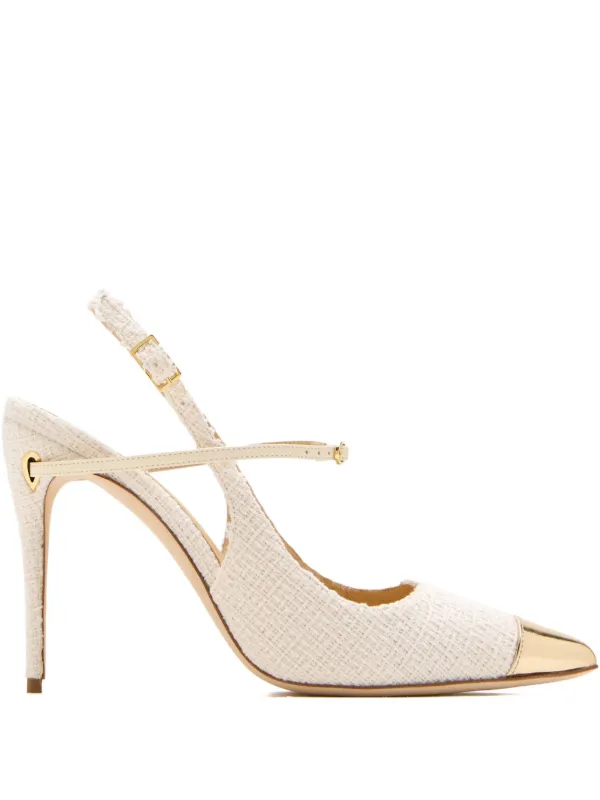 Jennifer Chamandi 105mm Edoardo Pumps in Neutrals