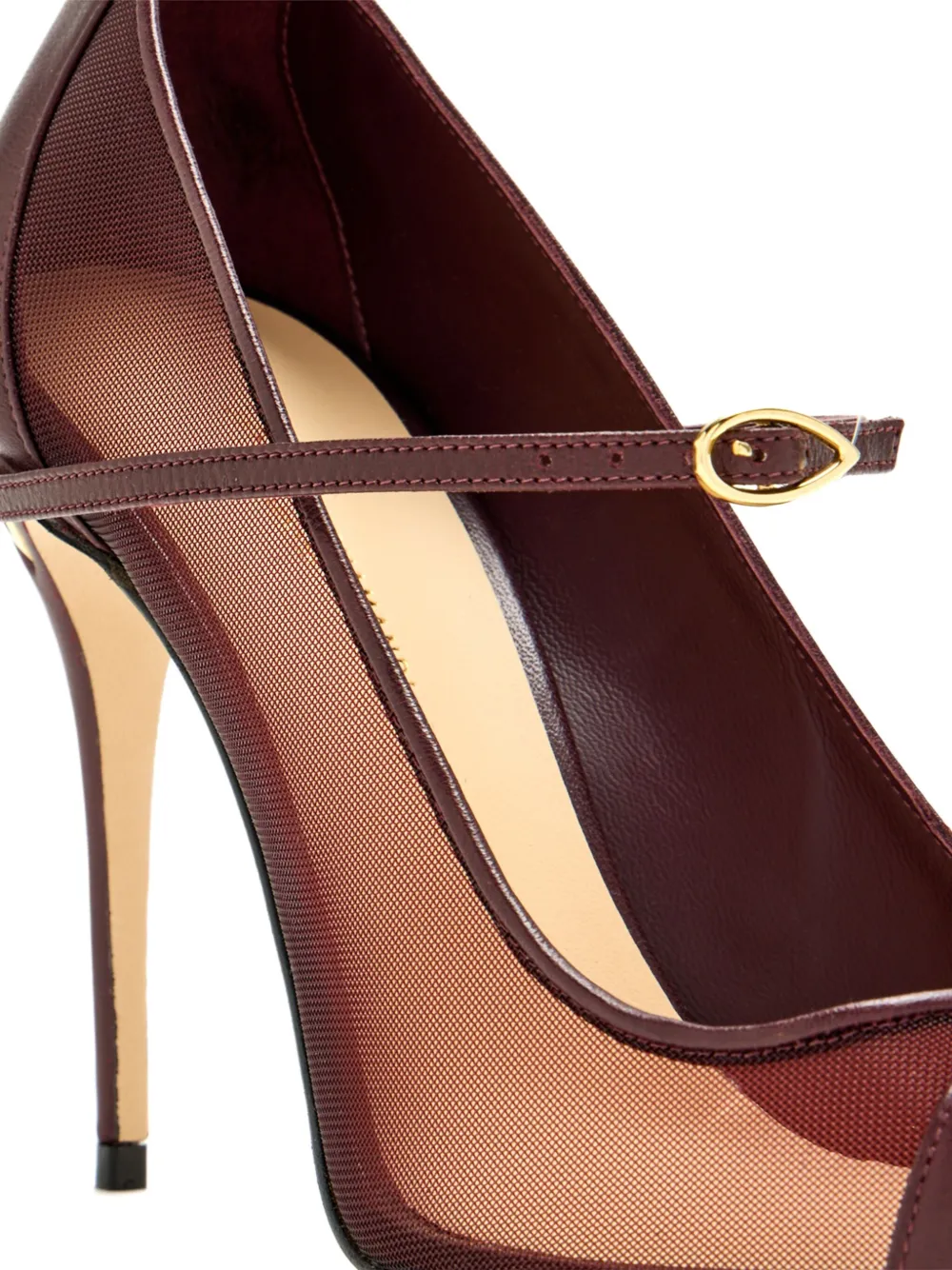 Jennifer Chamandi 105mm leather mesh-panel pumps Red