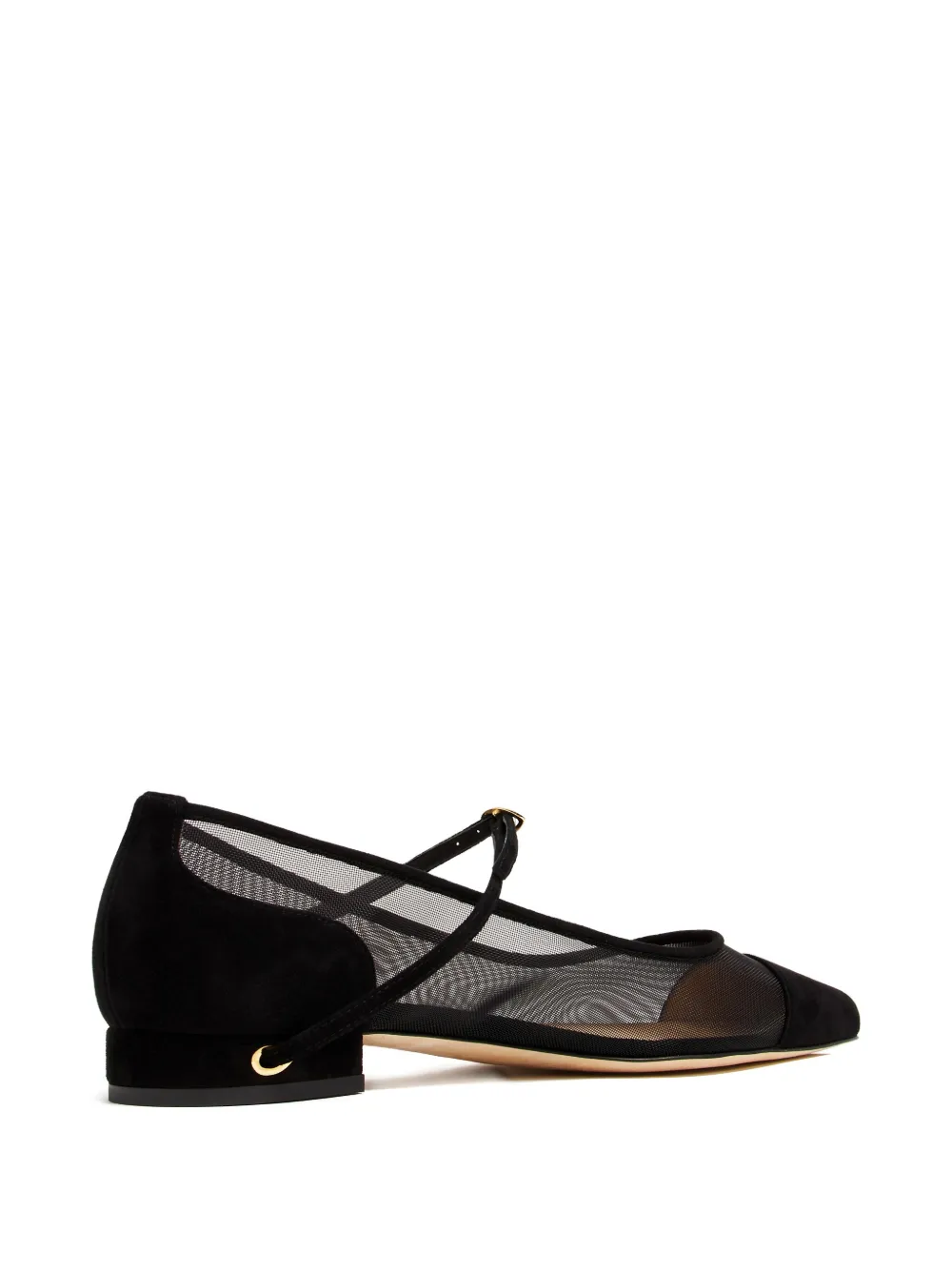 Jennifer Chamandi Lorenzo platte pumps met mesh Zwart