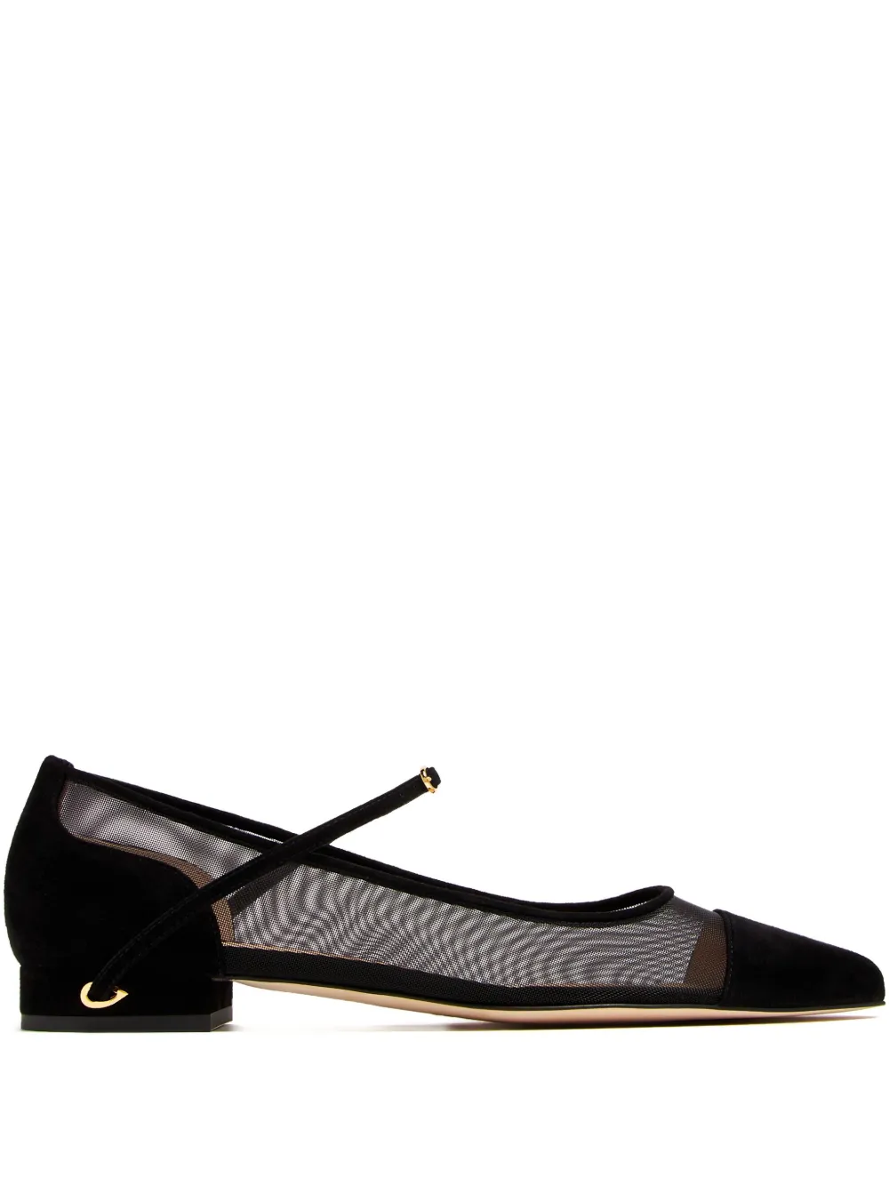 Jennifer Chamandi Lorenzo mesh flat pumps Black