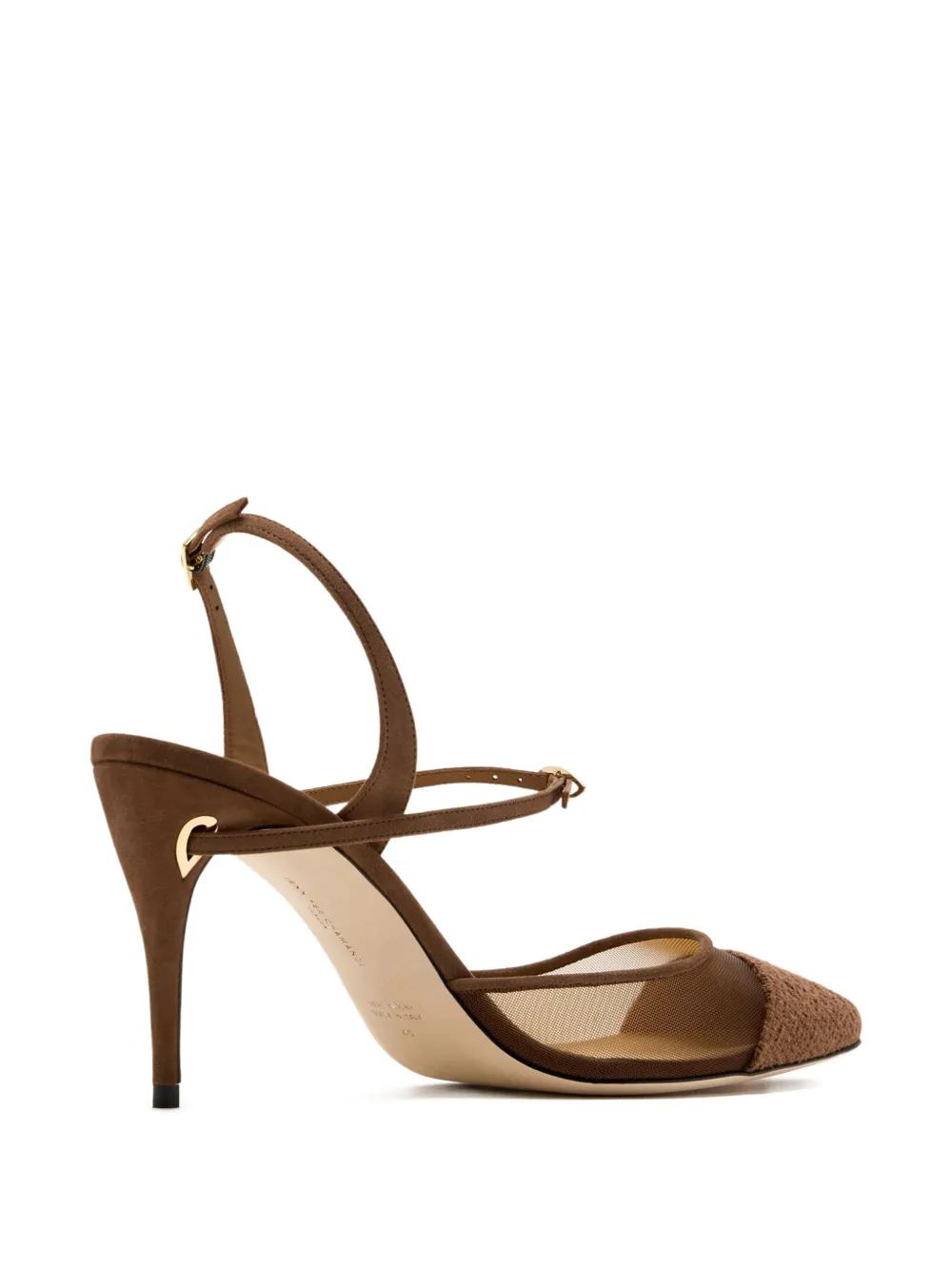 Jennifer Chamandi 85 mm Vittorio pumps met mesh vlakken Bruin