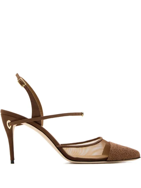 Jennifer Chamandi 85mm Vittorio mesh-panelled pumps