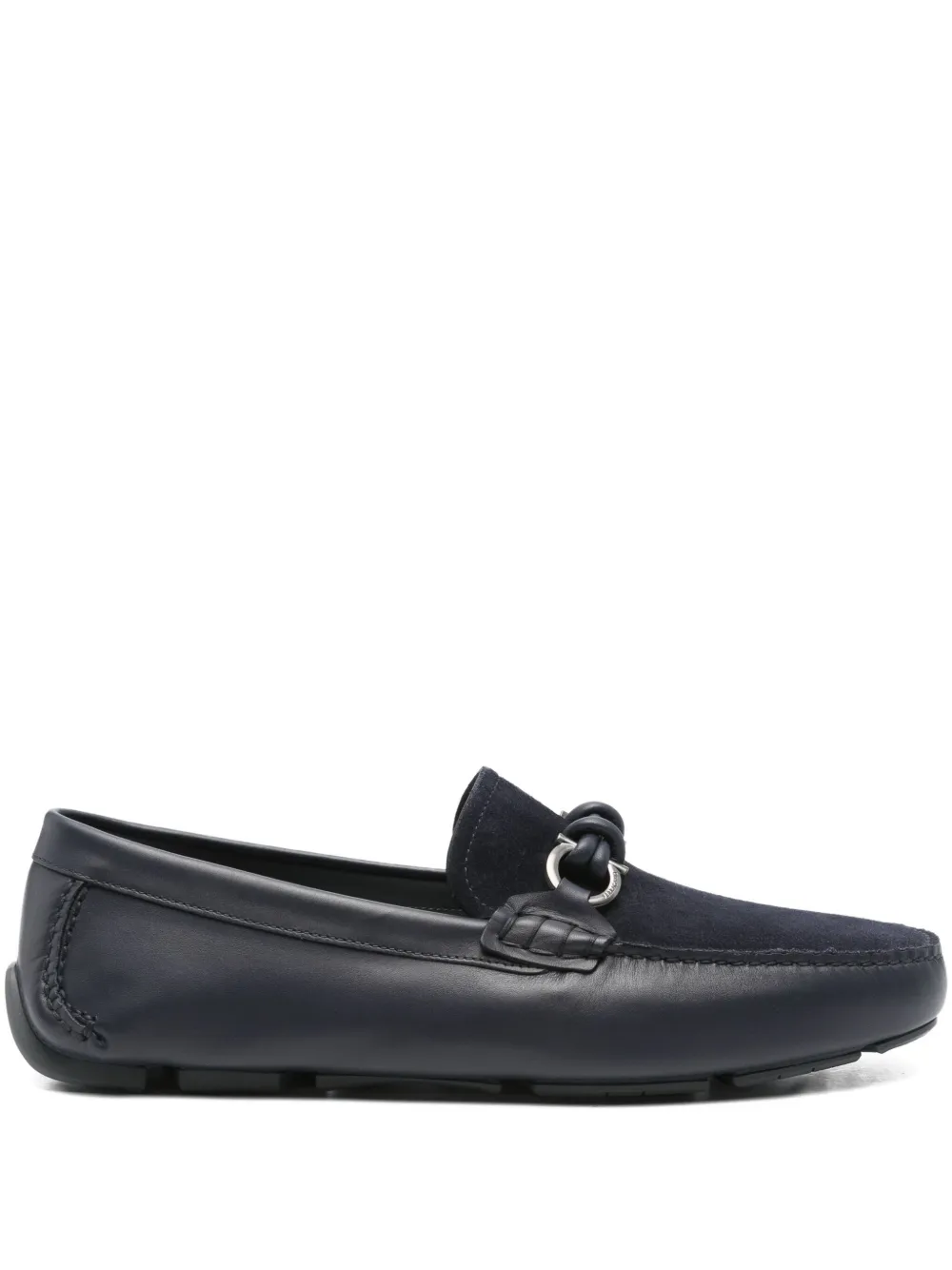 Ferragamo leather gancini loafers Blauw