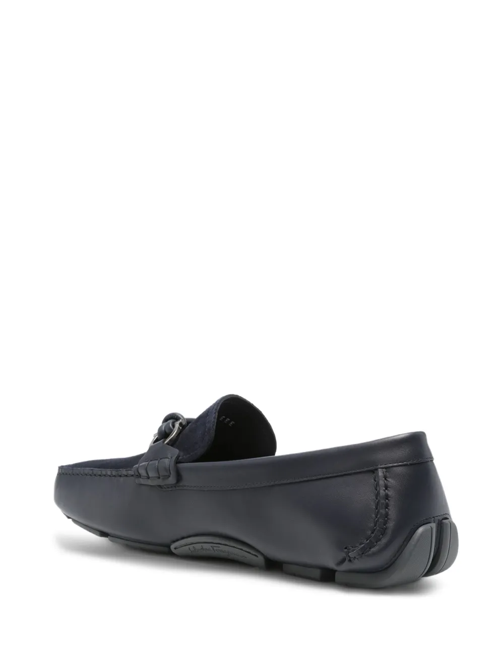 Ferragamo leather gancini loafers Blauw