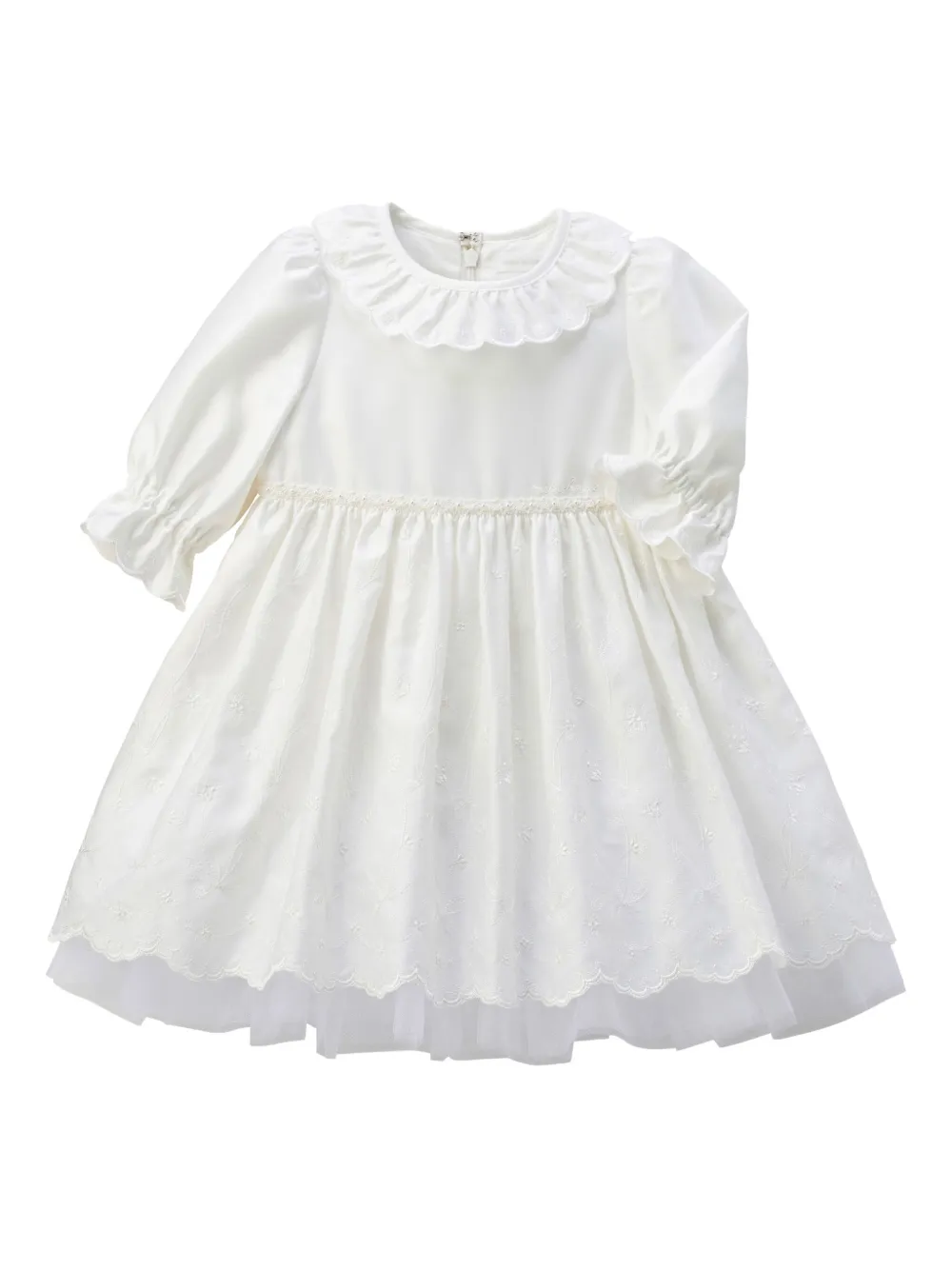 Miki House embroidered ruffled dress Wit