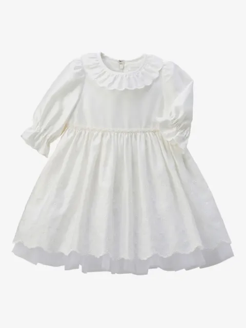 Miki House embroidered ruffled dress
