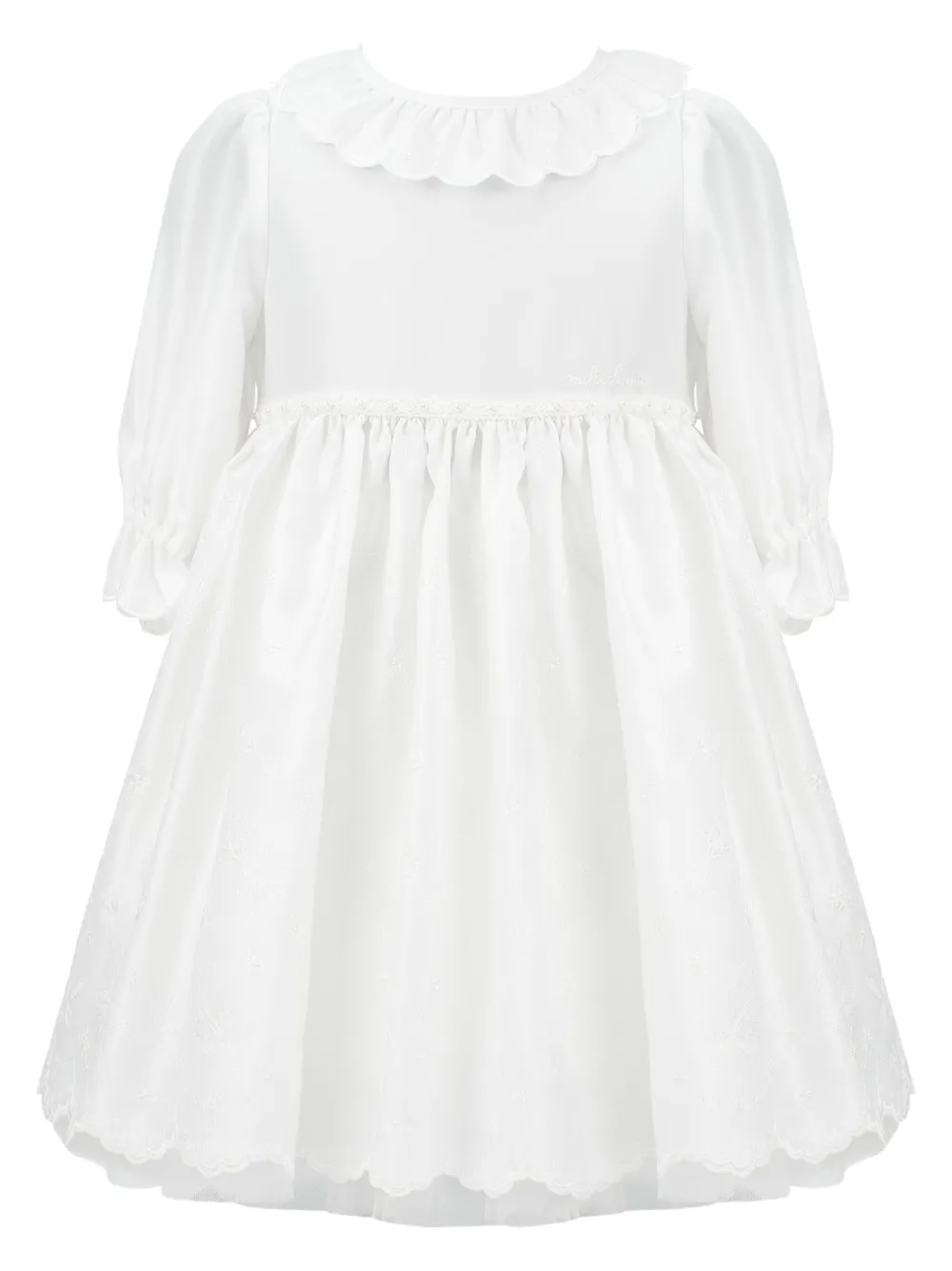 Miki House embroidered ruffled dress Wit