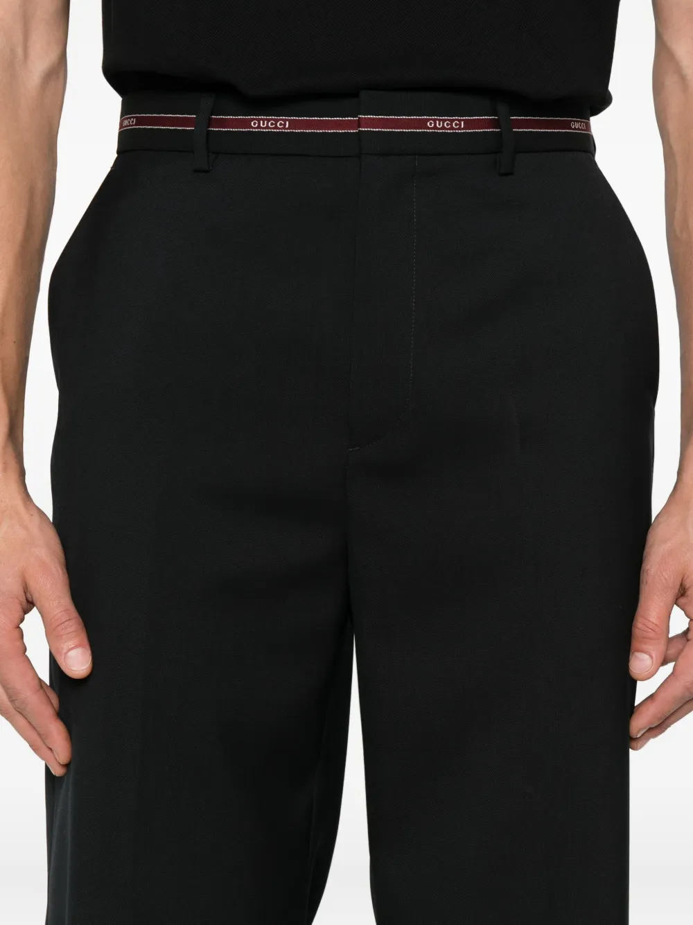 Gucci Wollen broek met afwerking Zwart