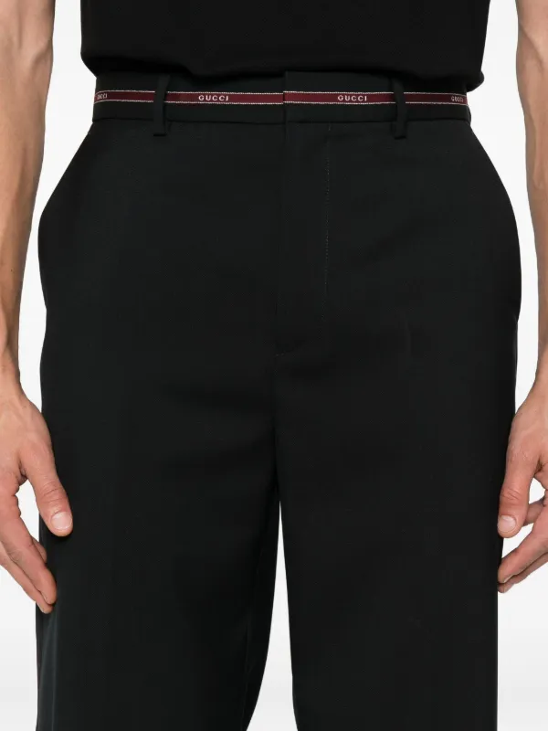 Gucci selvedge-detail Wool Trousers | Black | FARFETCH