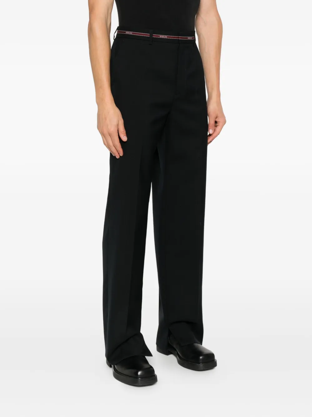 Gucci Wollen broek met afwerking Zwart