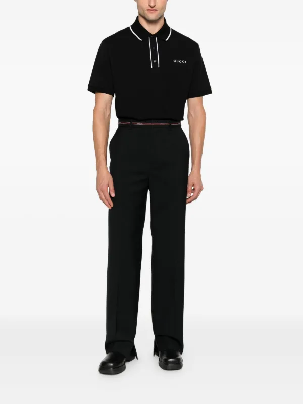 Gucci selvedge-detail Wool Trousers | Black | FARFETCH