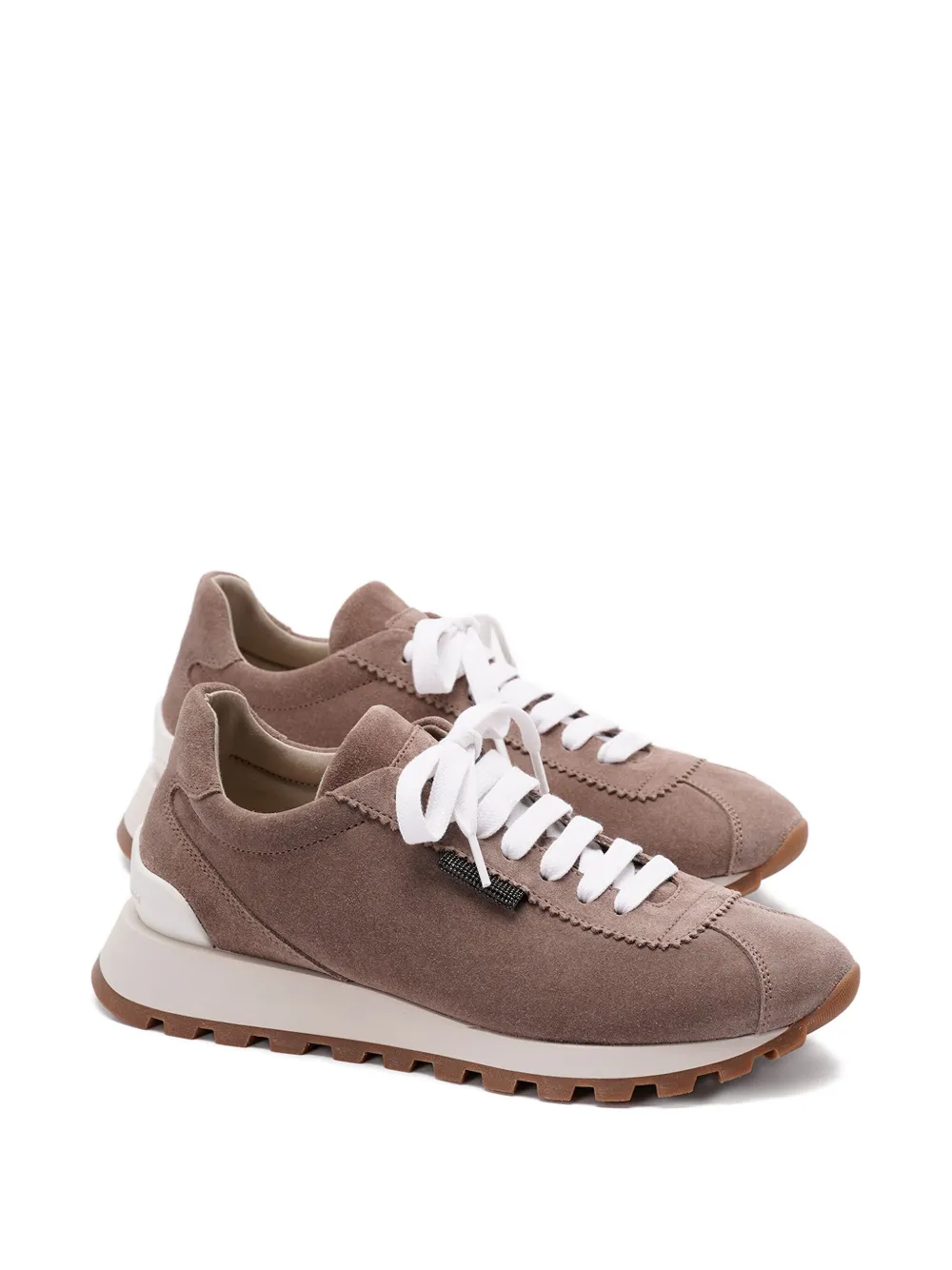 Brunello Cucinelli baskets en daim à lacets | baskets basses | Image 2