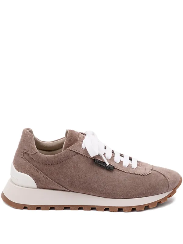 Brunello Cucinelli Suede Lace-up Sneakers in Brown