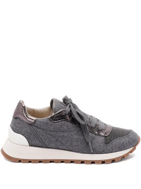 Brunello Cucinelli textured lace-up sneakers
