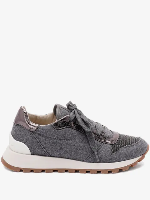 Brunello Cucinelli textured lace-up sneakers