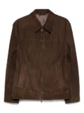 Brioni zip-front suede jacket - Brown