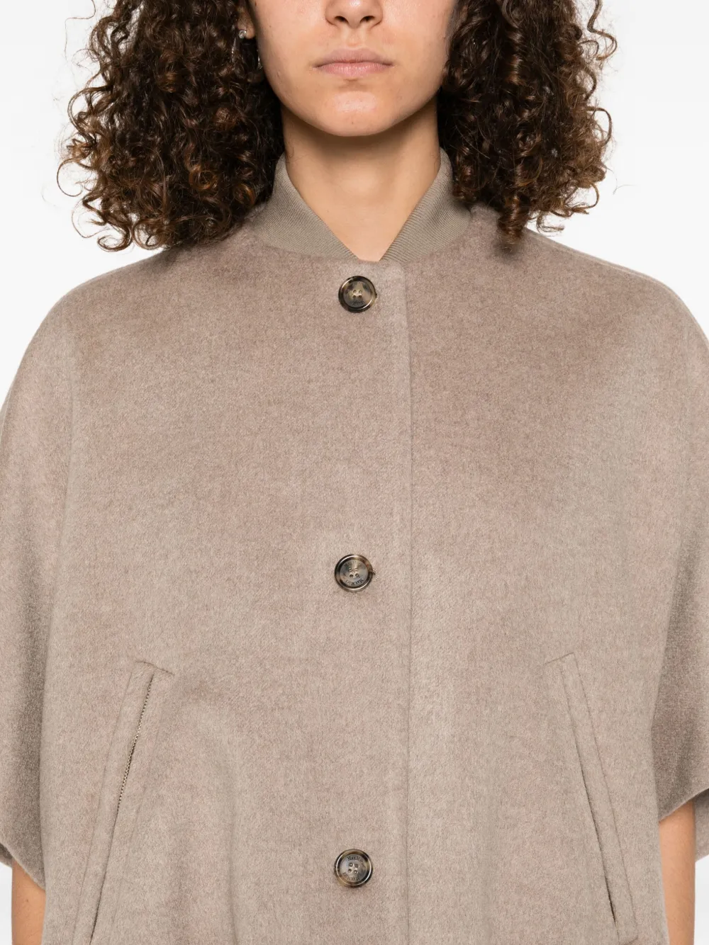Max Mara cape wool coat Beige