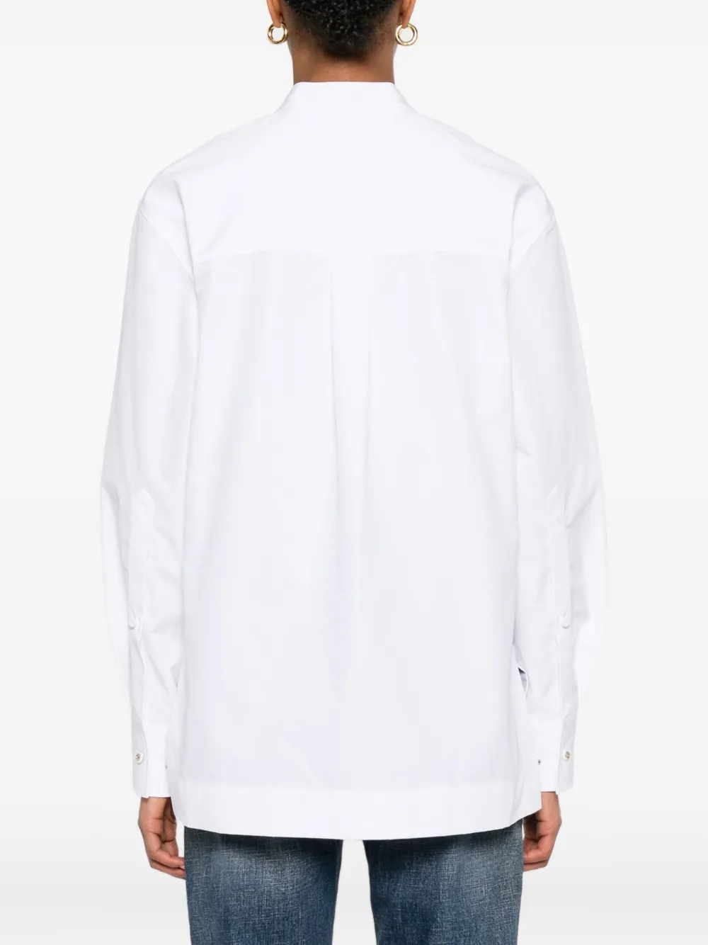 Gucci Top met lange mouwen en gestrikte hals Wit