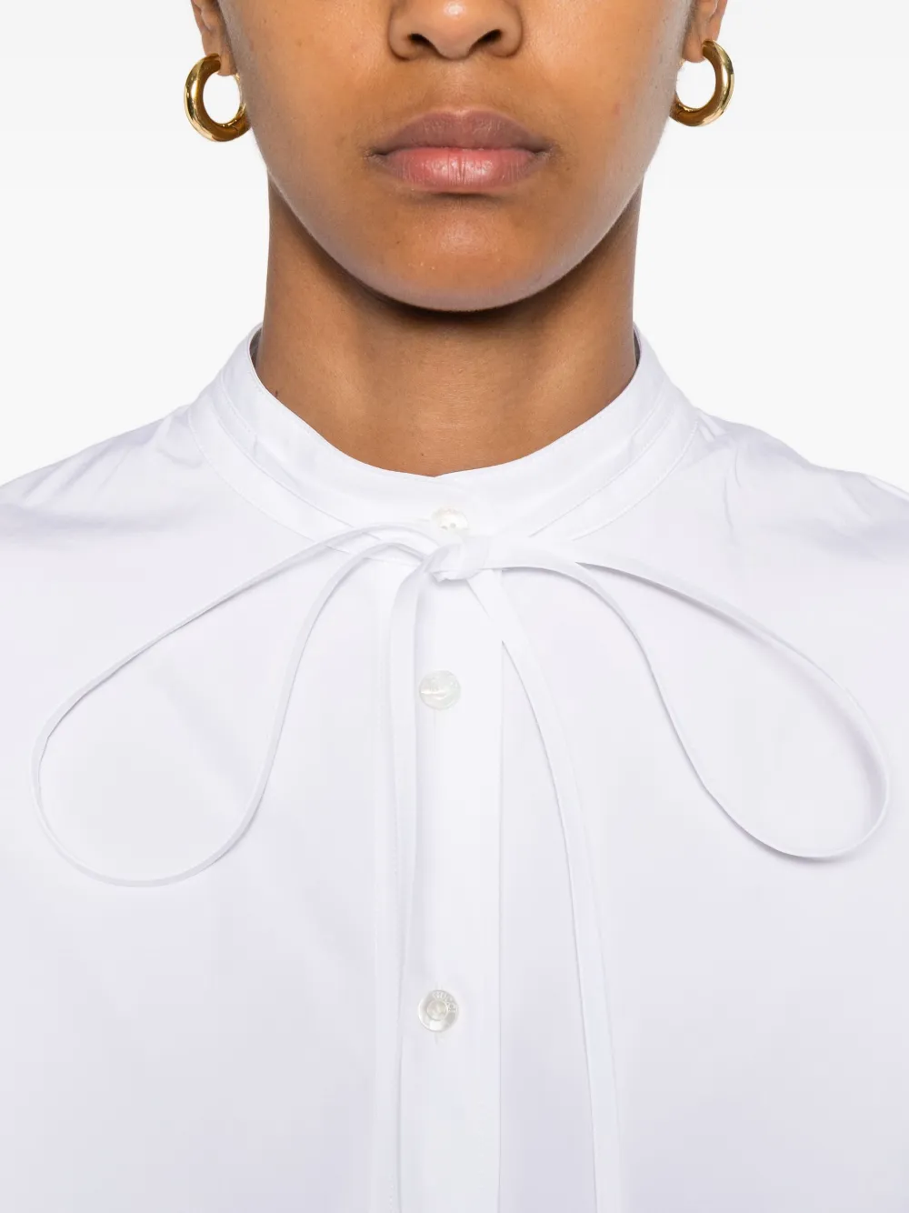 Gucci Top met lange mouwen en gestrikte hals Wit
