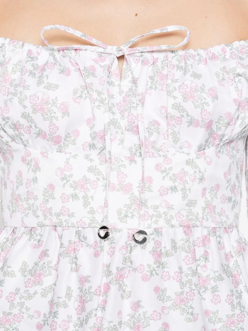 Coperni floral-print ruffled top Wit