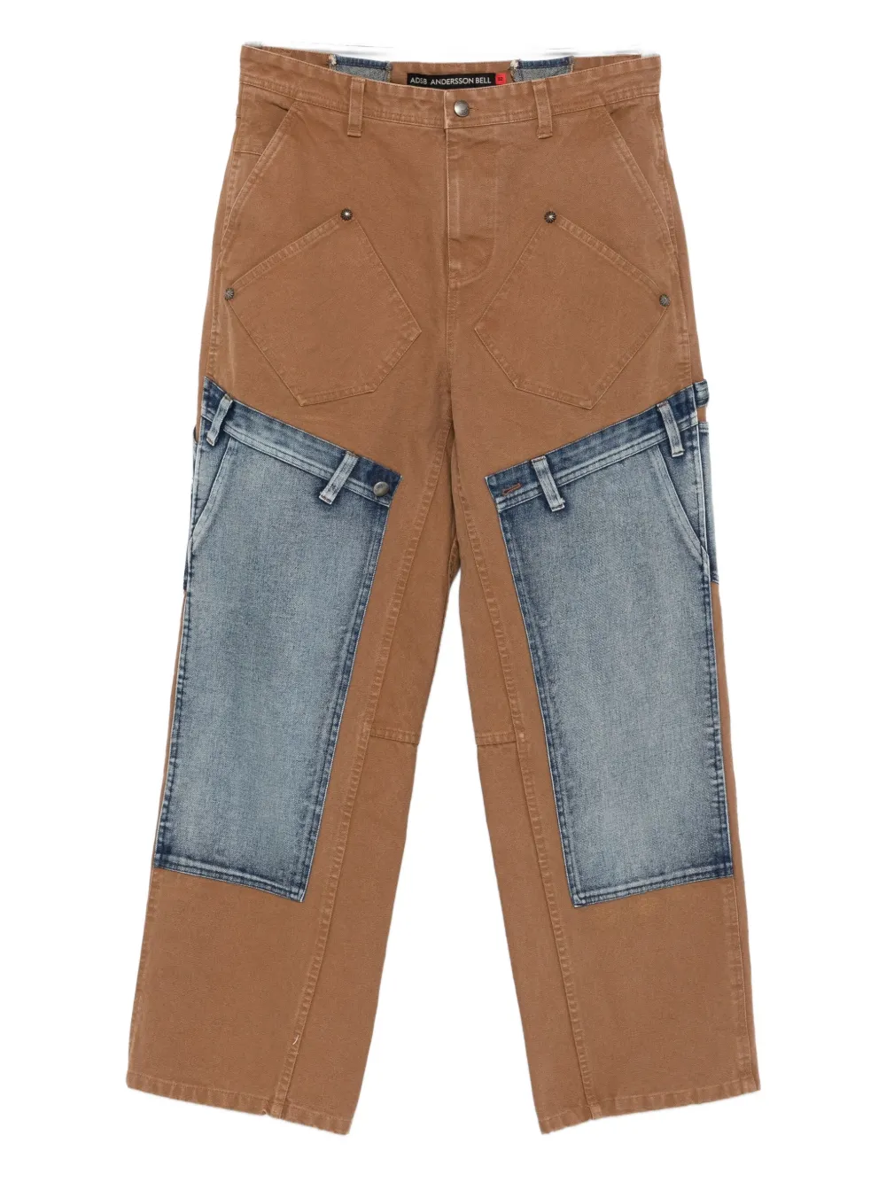 Andersson Bell Patchwork Panel Jeans In Brown