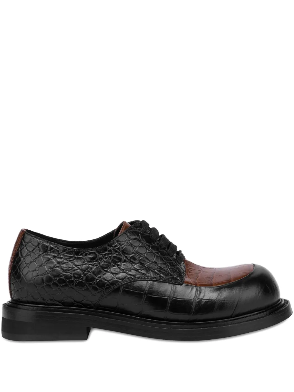 Moschino crocodile-embossed derby shoes Black