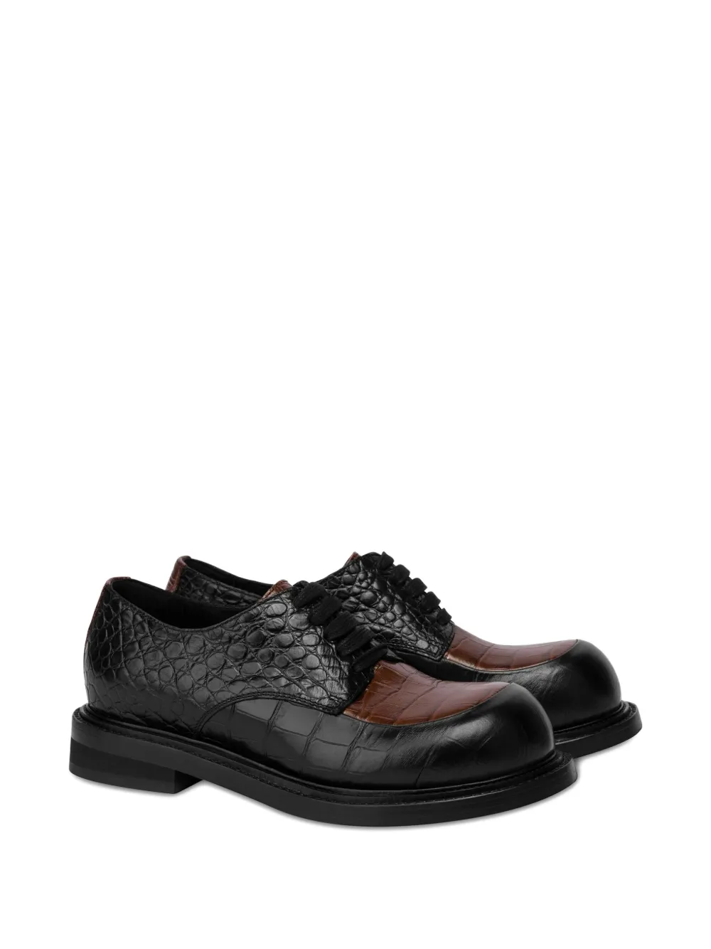 Moschino crocodile-embossed derby shoes Black