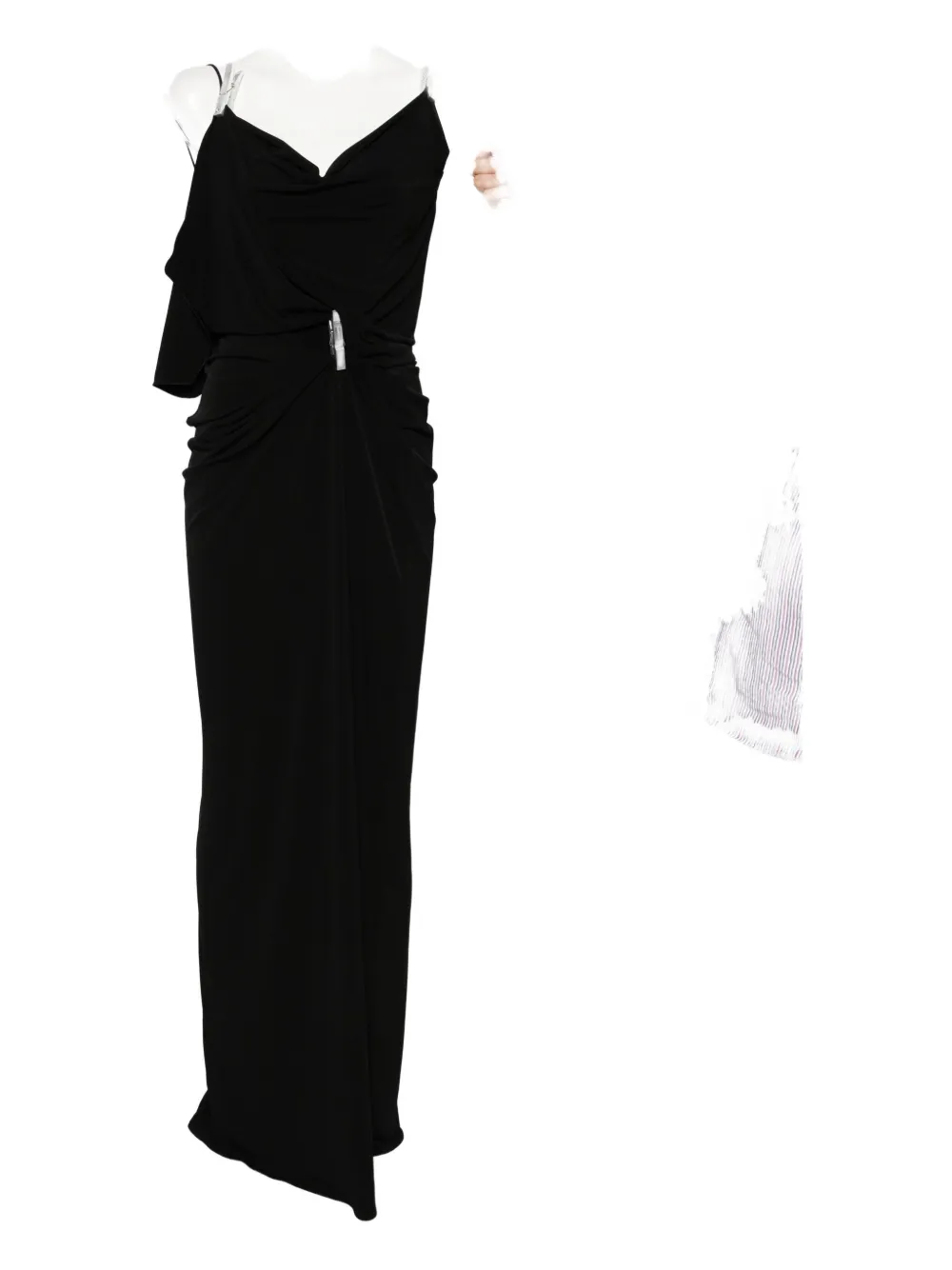 Coperni draped washing-clip evening dress - Nero