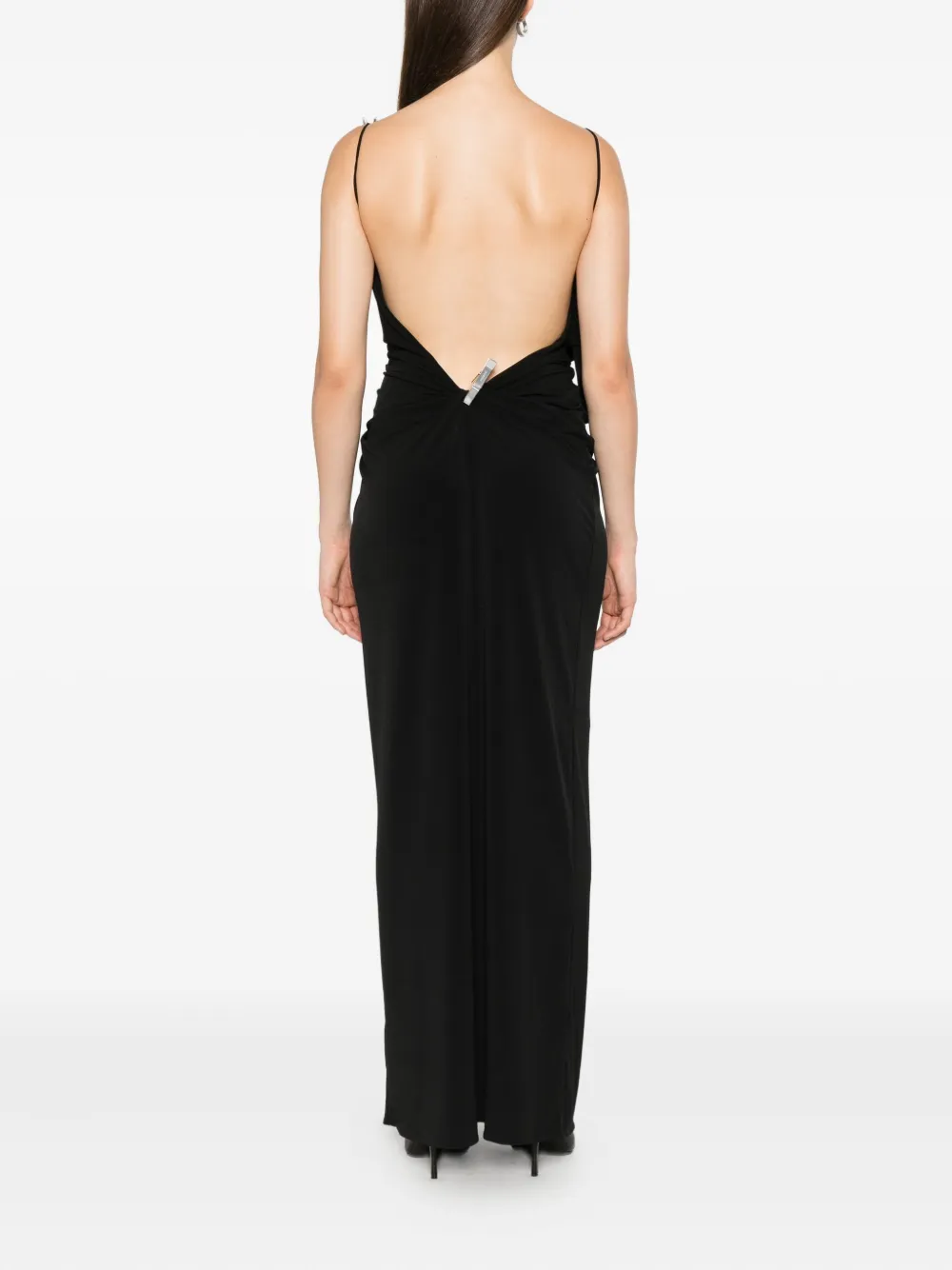 Coperni draped washing-clip evening dress Zwart