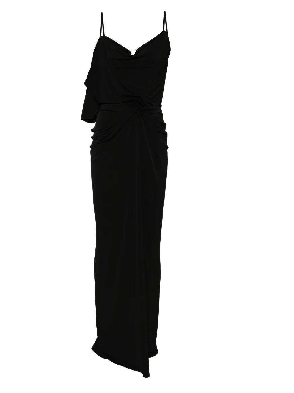 Coperni draped washing-clip evening dress Zwart