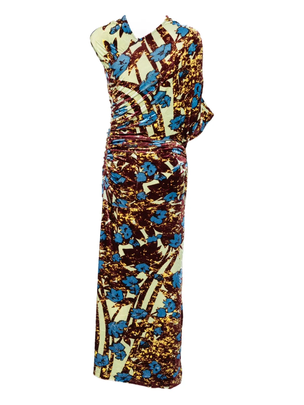Colville wrapped floral velvet maxi dress - Groen