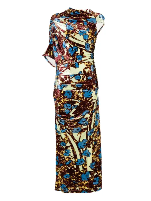 colville wrapped floral velvet maxi dress