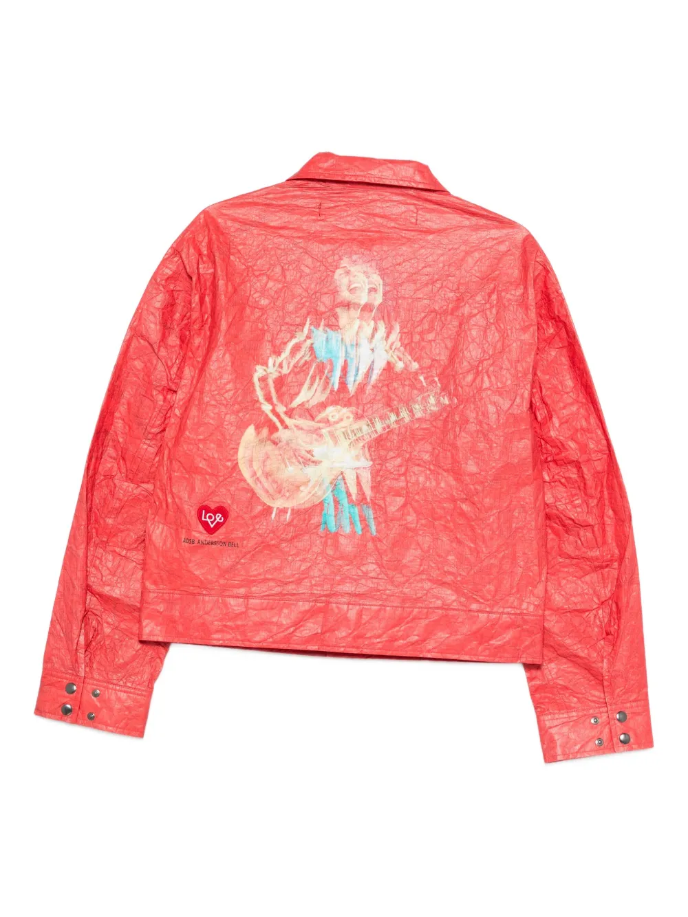 Andersson Bell Guitarist-print Tyvek Jacket In Red