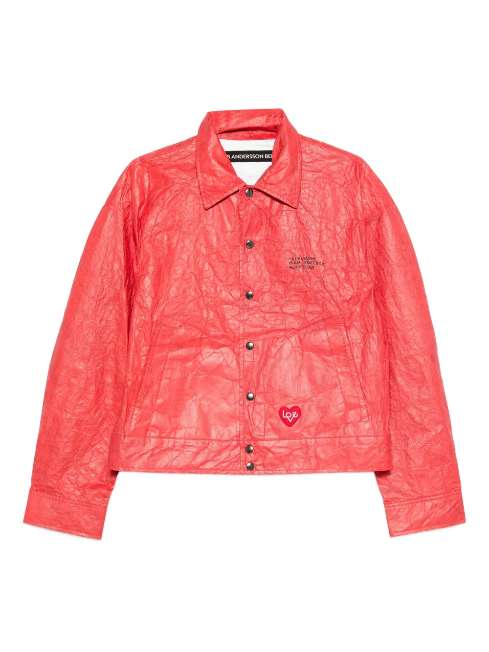 Andersson Bell guitarist-print Tyvek jacket Rood