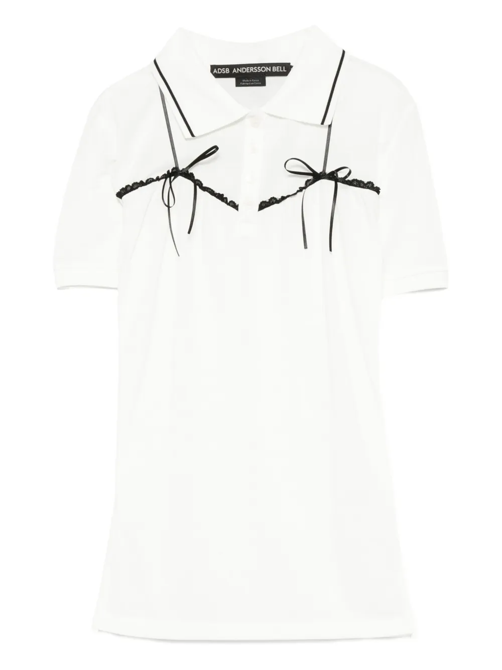 Andersson Bell bow-detail polo top Wit