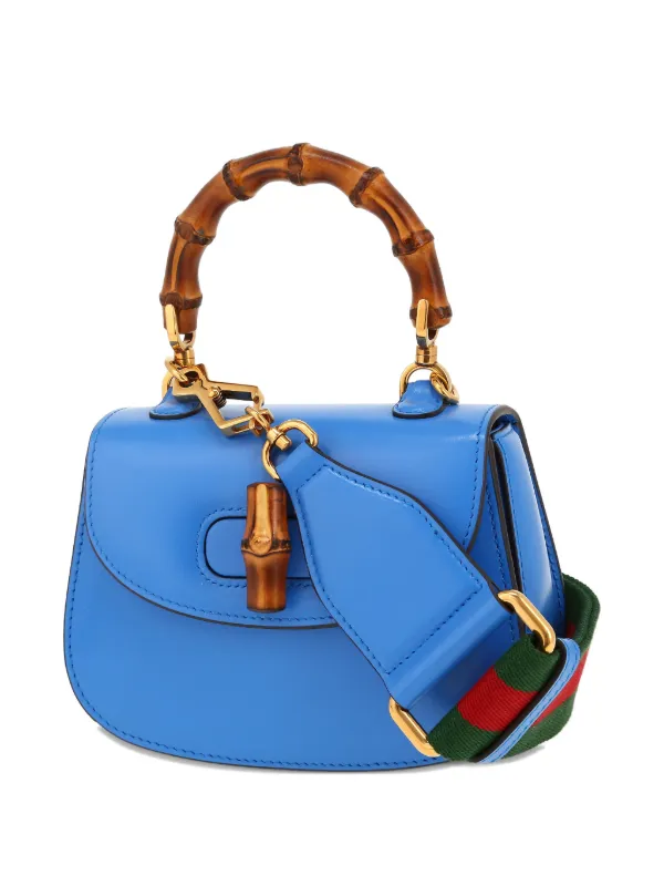 Gucci Pre-Owned 2020s Bamboo top-handle cross-body Bag | Blue