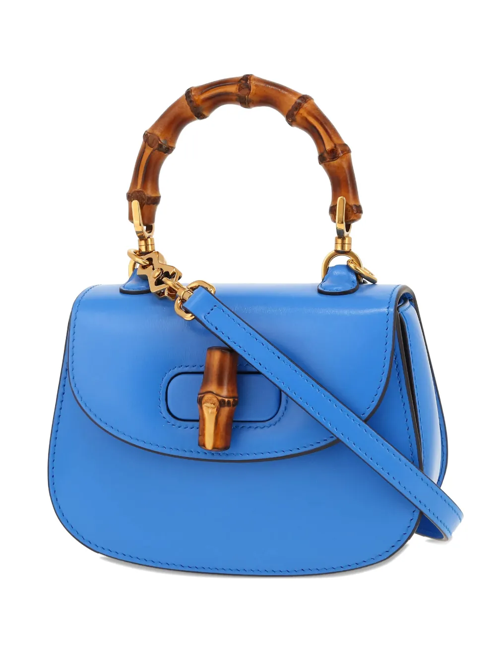 Gucci Pre-Owned 2020s Bamboo top-handle cross-body bag - Blu