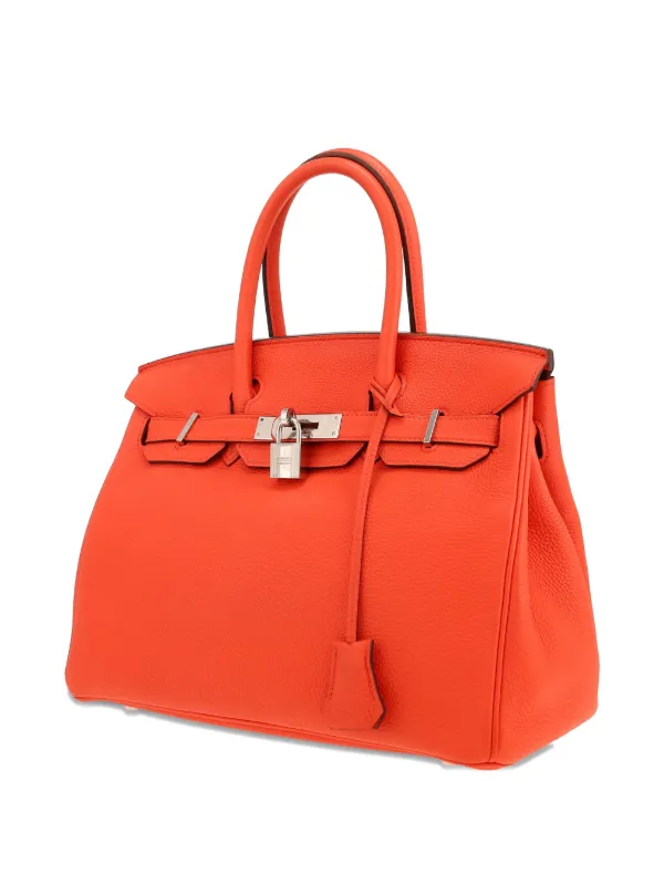 Hermès Pre-Owned Orange Leather Top Handle Bag Orange FARFETCH DE