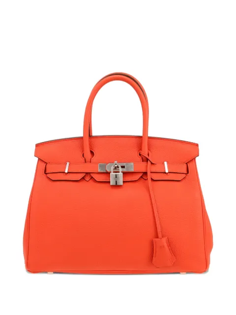 Hermès Pre-Owned orange leather top handle bag