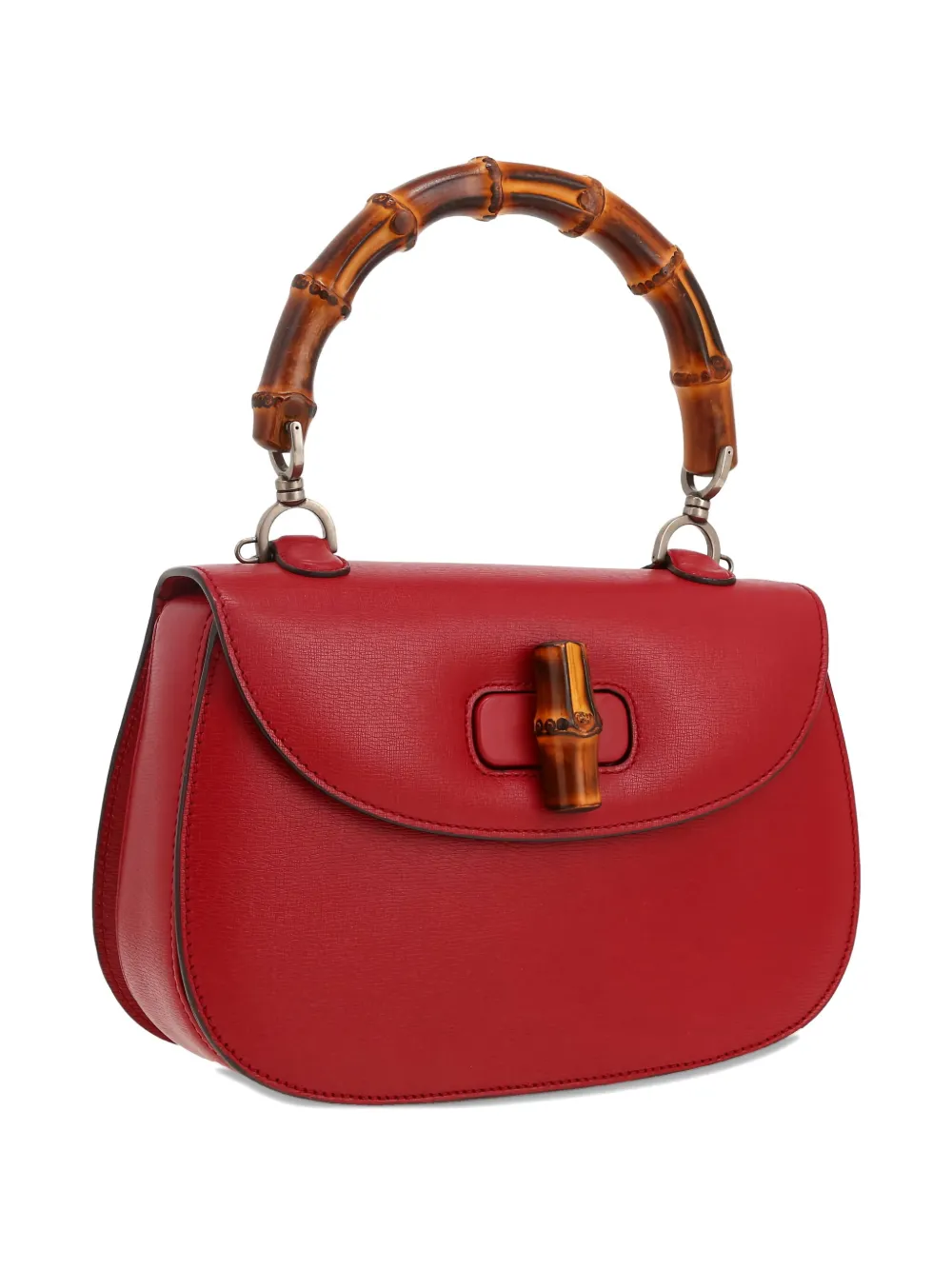 Pre-owned Gucci Bamboo Tote Bag In Red
