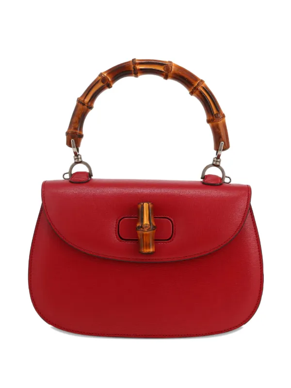 Gucci Pre-Owned Bamboo Tote Bag Red FARFETCH IN
